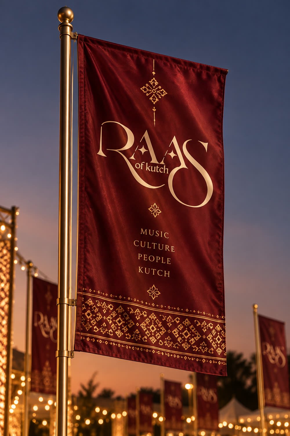 Kunwar Raj branding on festival pole flags
